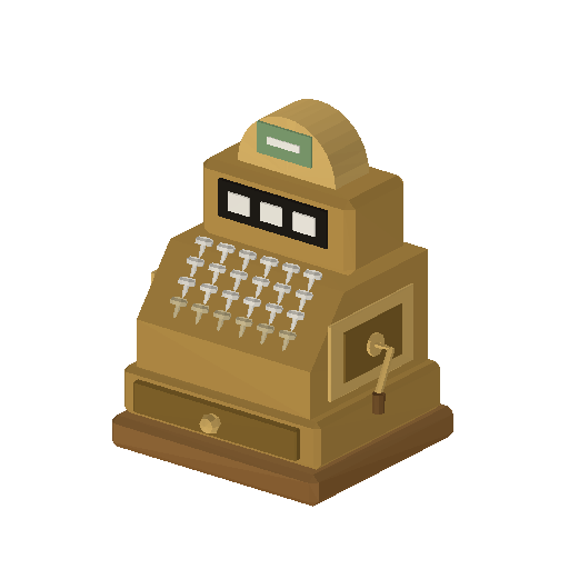 Low-poly Interiors 3D model: Vintage Till