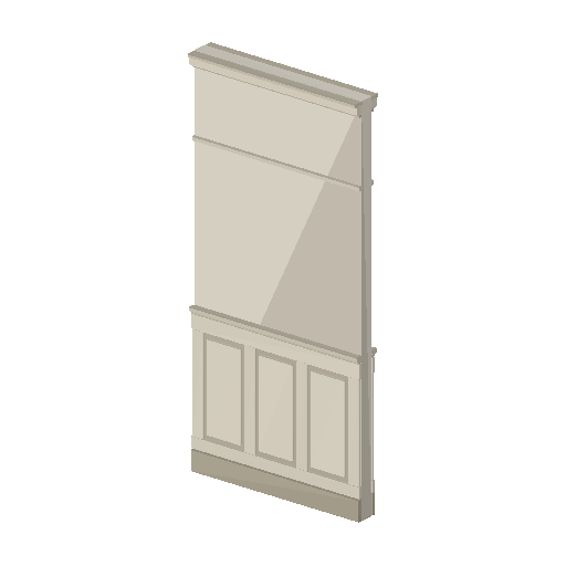 Low-poly Interiors 3D model: Wainscot Panel