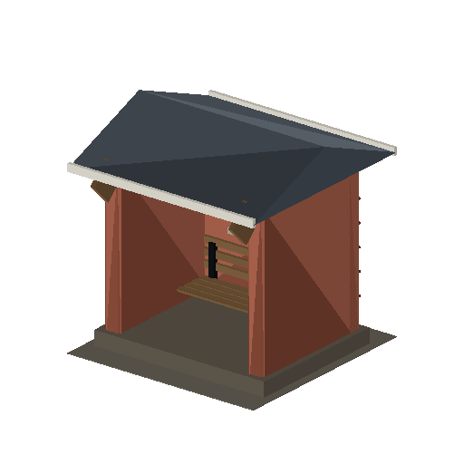 Low-poly Trackside Infrastructure 3D model: Waiting Shelter