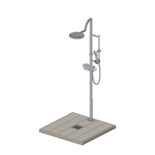 Low-poly Interiors 3D model: Walk In Shower