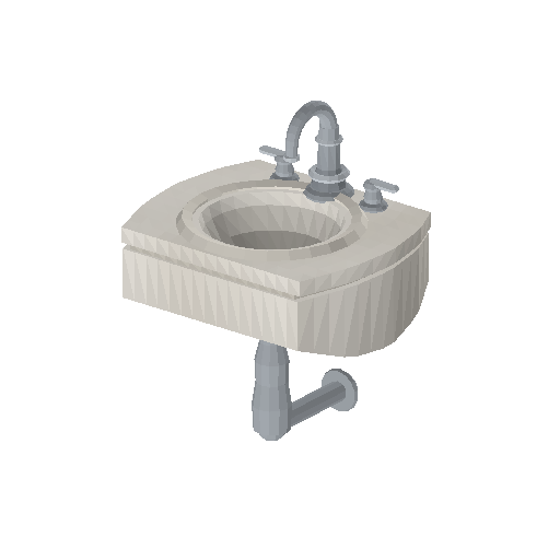 Low-poly Interiors 3D model: Wall Basin
