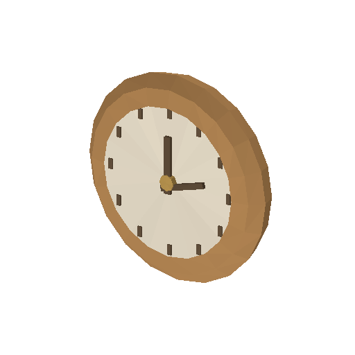 Low-poly Interiors 3D model: Wall Clock Round