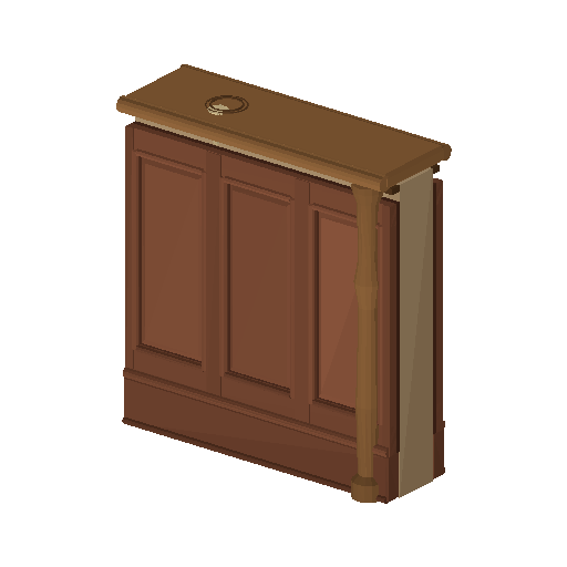 Low-poly Interiors 3D model: Wall Half