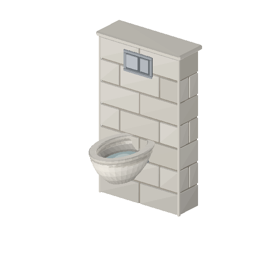 Low-poly Interiors 3D model: Wall Hung Toilet