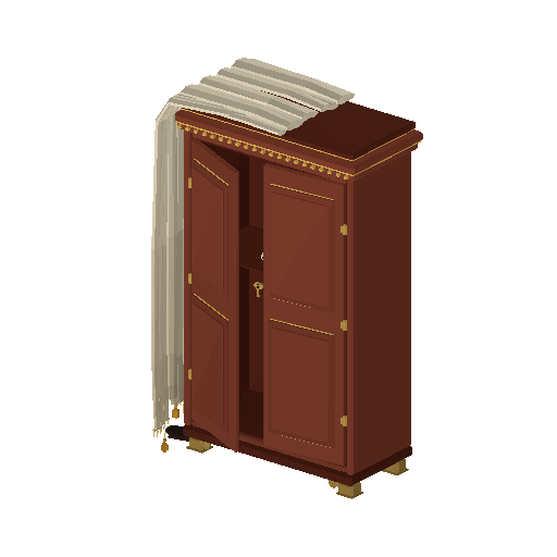 Low-poly Interiors 3D model: Wardrobe Draped