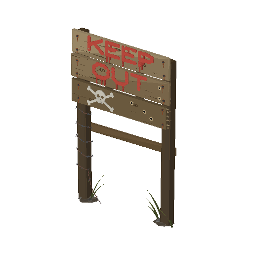 Low-poly Signage 3D model: Warning Board