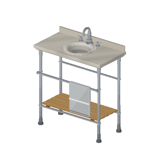 Low-poly Interiors 3D model: Washstand