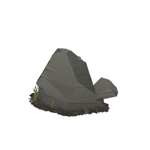 Low-poly Rocks 3D model: Wasteland Boulder