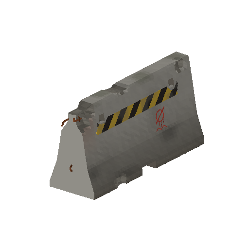 Low-poly Props 3D model: Wasteland Jersey Barrier