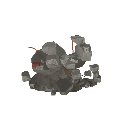 Low-poly Rocks 3D model: Wasteland Rubble Pile