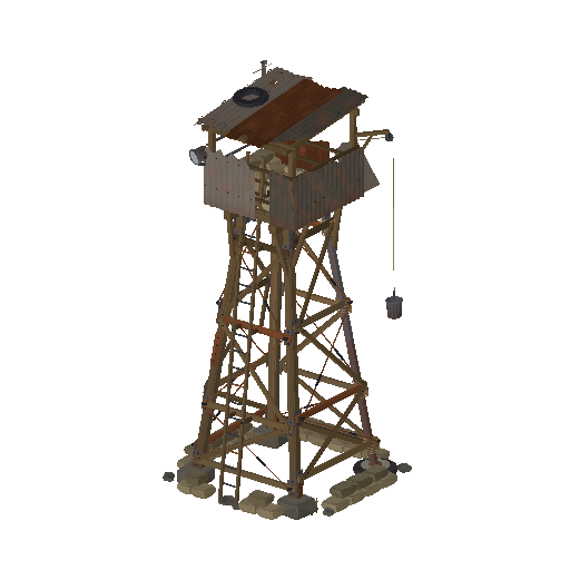 Low-poly Lot Structures 3D model: Watchtower Lookout