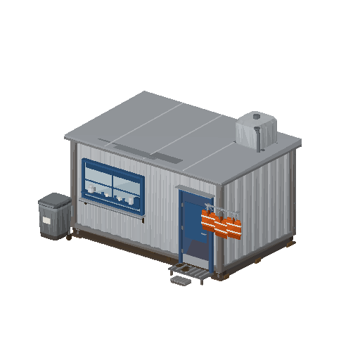Low-poly Lot Structures 3D model: Welfare Unit