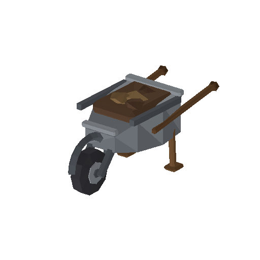 Low-poly Vehicles 3D model: Wheelbarrow
