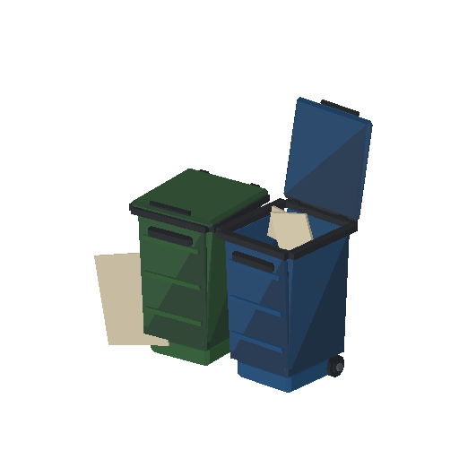 Low-poly Yard & Street Props 3D model: Wheelie Bins