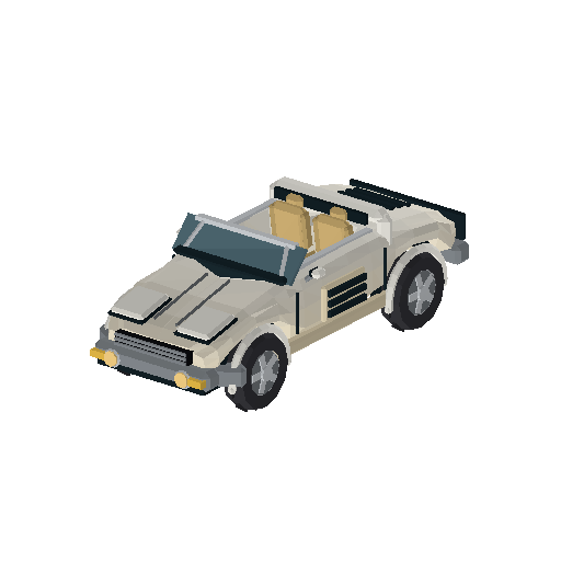 Low-poly Vehicles 3D model: White Sports Convertible