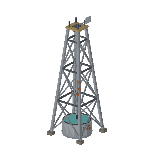 Low-poly Farm Structures 3D model: Windmill Pump