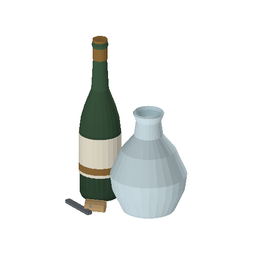 Low-poly Interiors 3D model: Wine Bottle Pair