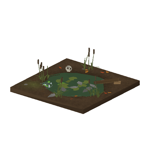 Low-poly Water 3D model: Witch Bog Tile 01