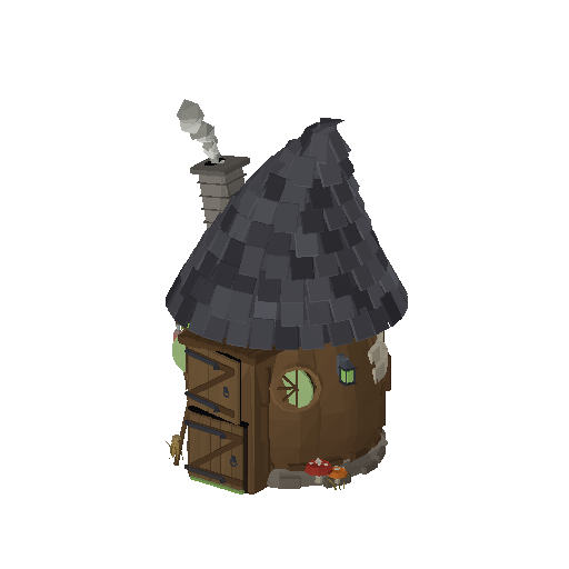 Low-poly Trick-or-Treat Houses 3D model: Witch Hut 01