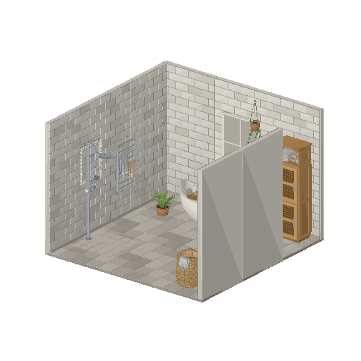Interactive demo world built from the Bathroom low-poly 3D asset pack