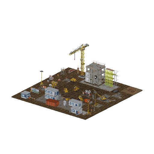 Low-poly 3D asset pack: Construction Site Kit