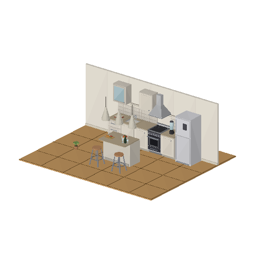 Interactive demo world built from the Kitchen Interior & Configurator low-poly 3D asset pack