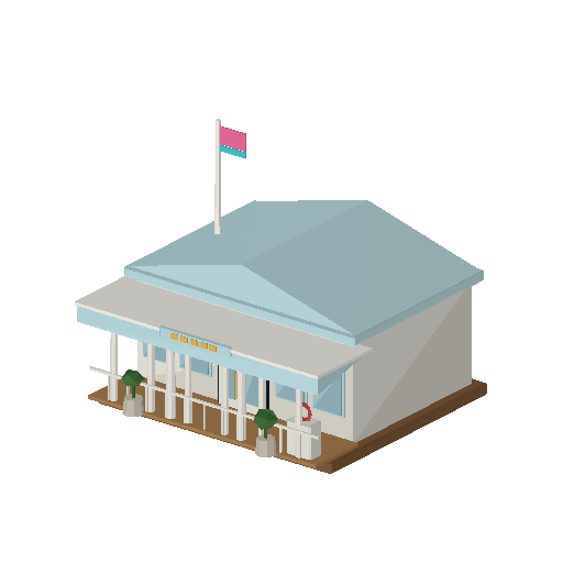 Low-poly Community 3D model: Yacht Club House