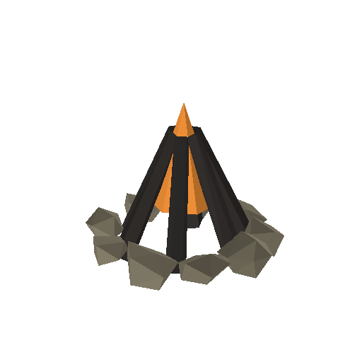 Low-poly Theme-Special 3D model: Yard Bonfire